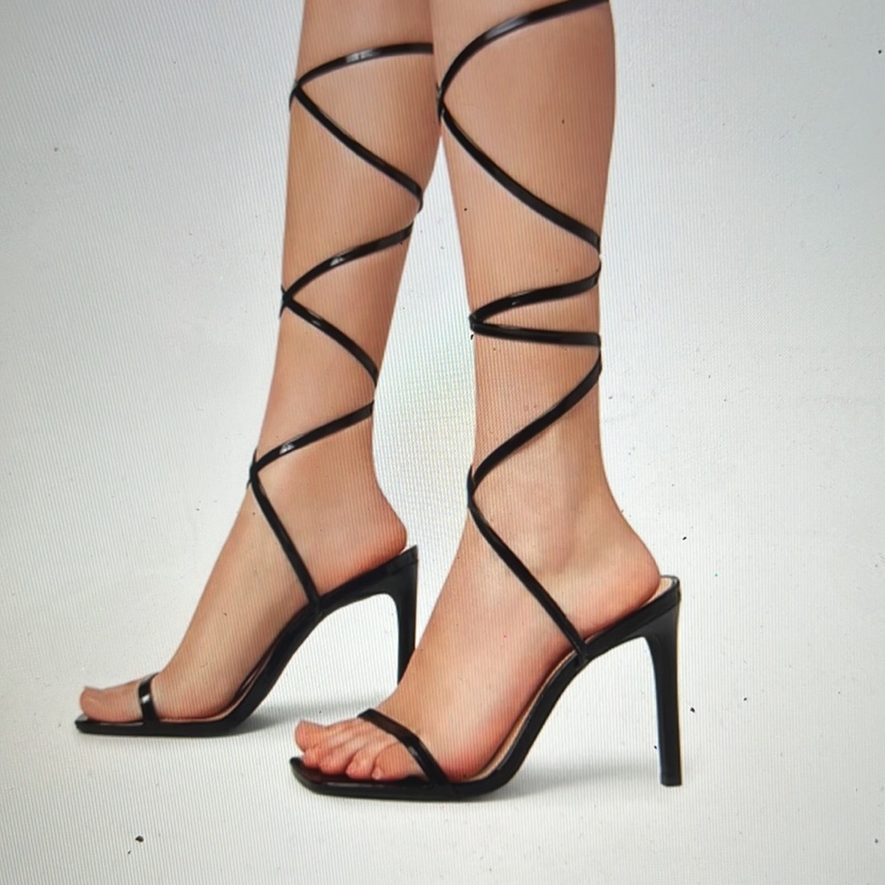 Black patent lace up shoes - Picture 4 of 4